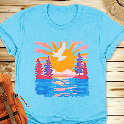2011 Mountain Landscape Tshirt - Heather Aqua
