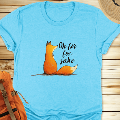 For Fox Sake Tshirt - Heather Aqua