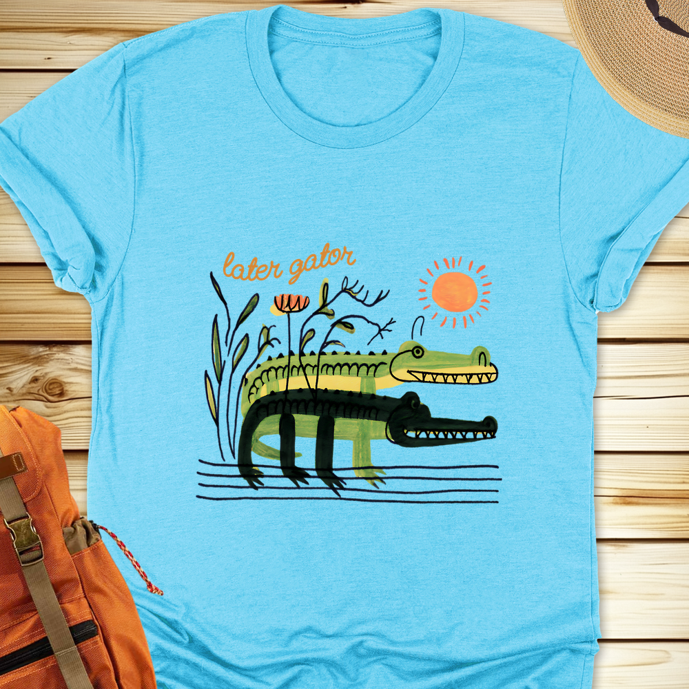 2048 Later Gater Tshirt - Heather Aqua