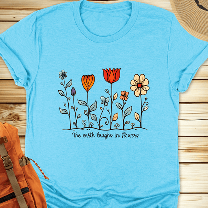 2064 Painted Sunflowers Tshirt - Heather Aqua
