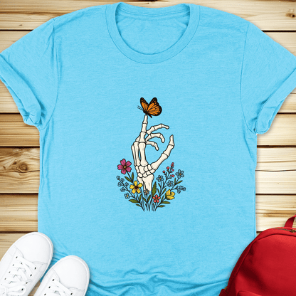 Butterfly Bones Tshirt - Heather Aqua