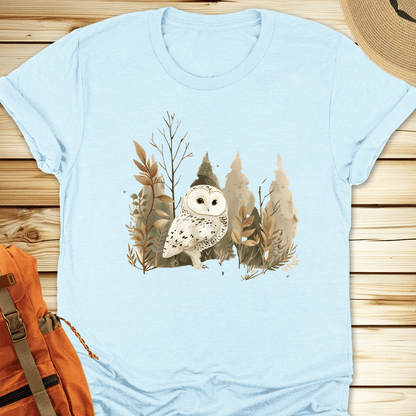 1200s Snowy Owl Tshirt - Heather Ice Blue