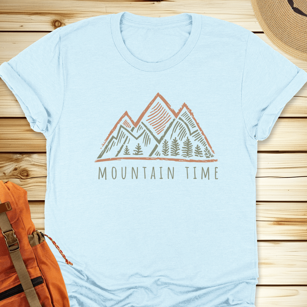 2001 Mountain Time Tshirt - Heather Ice Blue