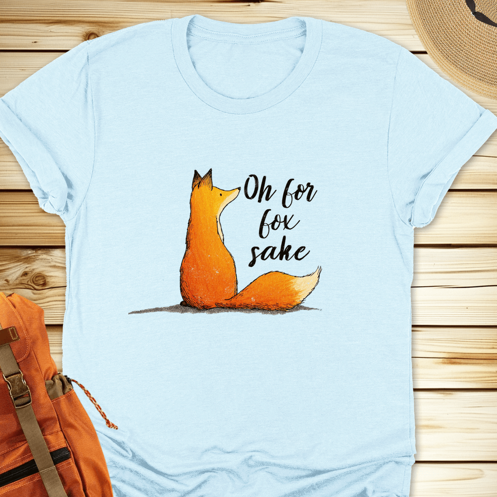 For Fox Sake Tshirt - Heather Ice Blue