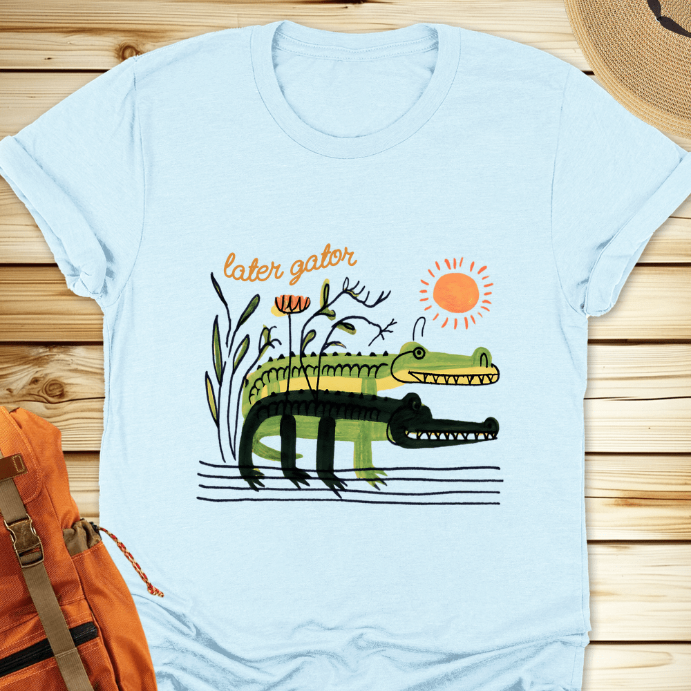 2048 Later Gater Tshirt - Heather Ice Blue