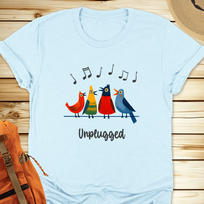 2062 Unplugged Bird Songs Tshirt - Heather Ice Blue