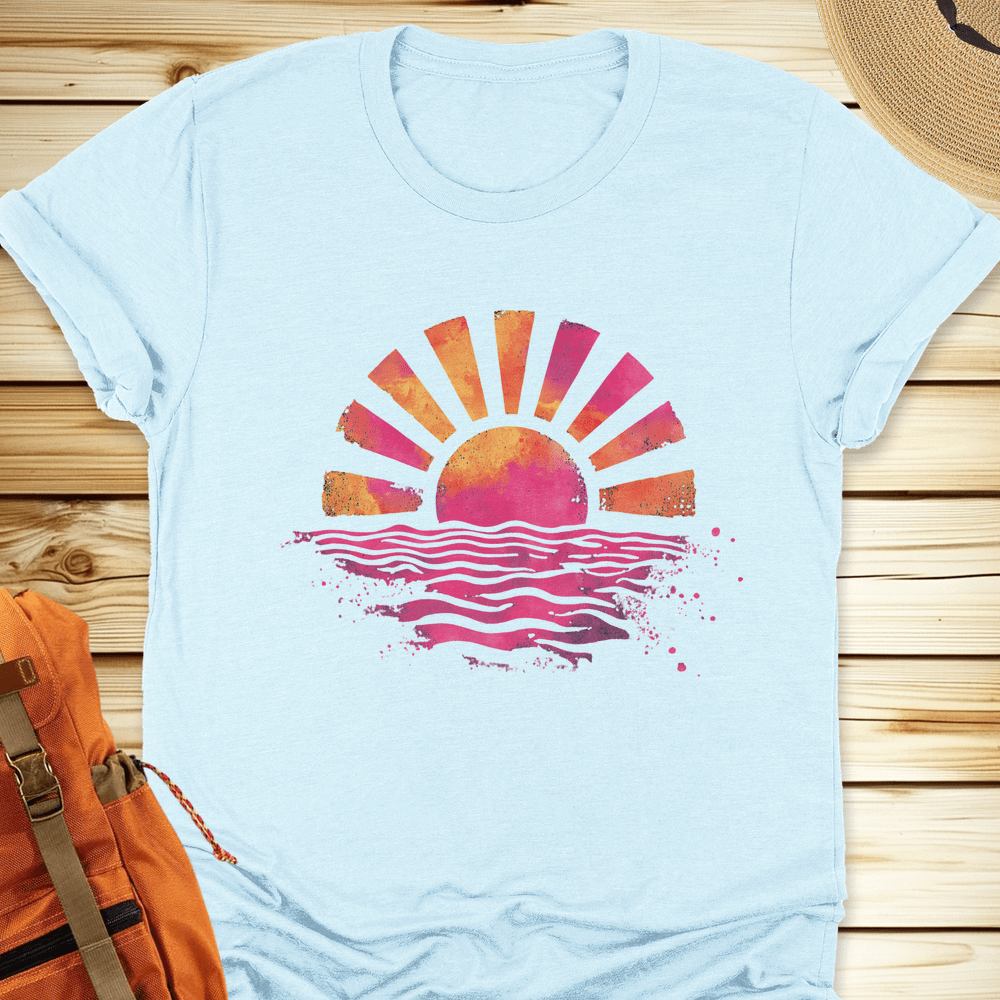 2072 Sunset Splash Tshirt - Heather Ice Blue