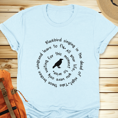 2080 Blackbird Singing Tshirt - Heather Ice Blue