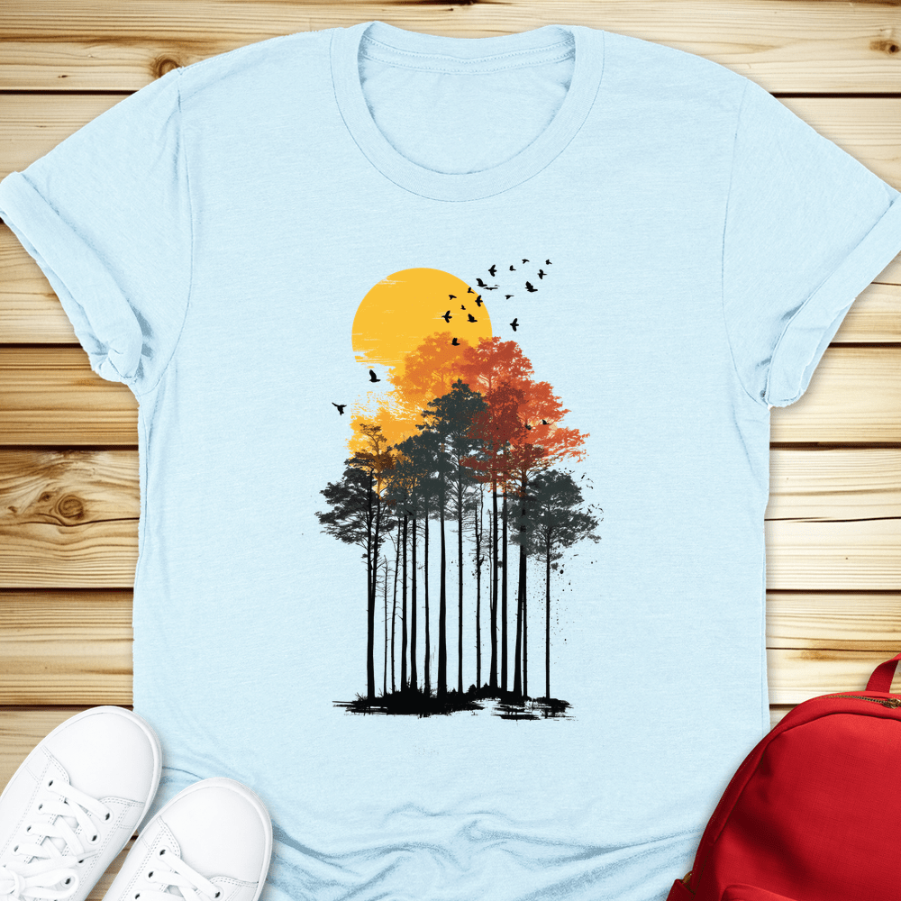 Sunlit Pines Tshirt - Heather Ice Blue