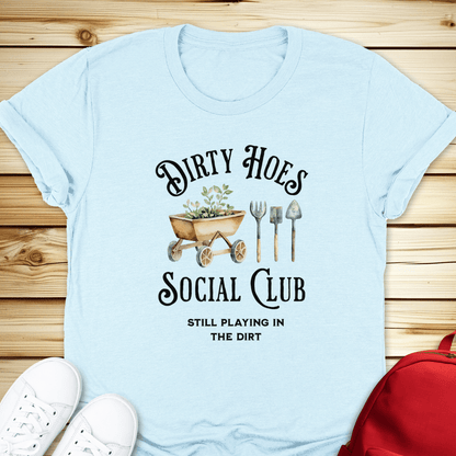 Dirty Hoes Social Club Tshirt - Heather Ice Blue