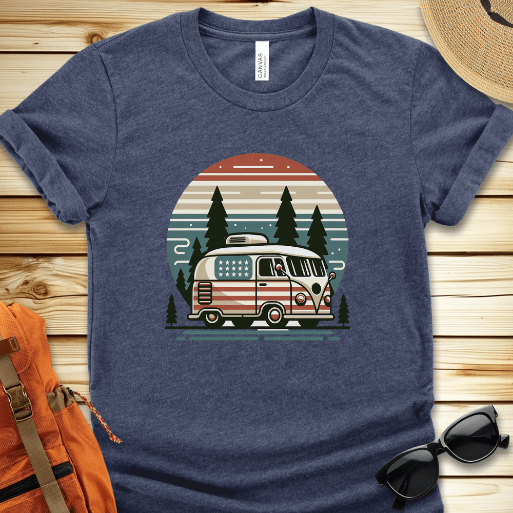 1259 Stars and Stripes Van Tshirt - Heather Navy