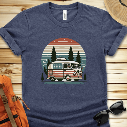 1259 Stars and Stripes Van Tshirt - Heather Navy