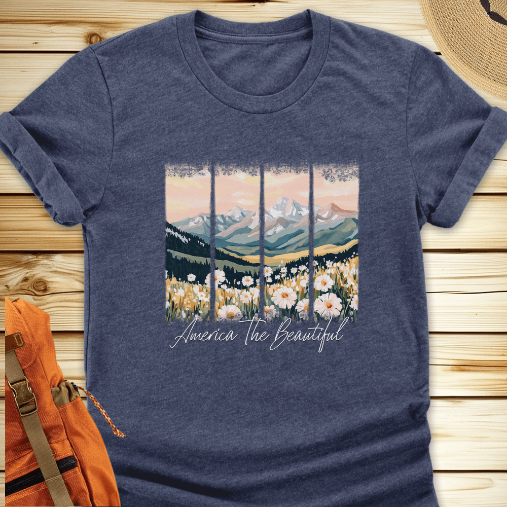 1977 America The Beautiful Tshirt - Heather Navy