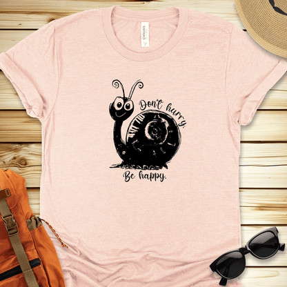 1931 Dont Hurry Be Happy Tshirt - Heather Peach