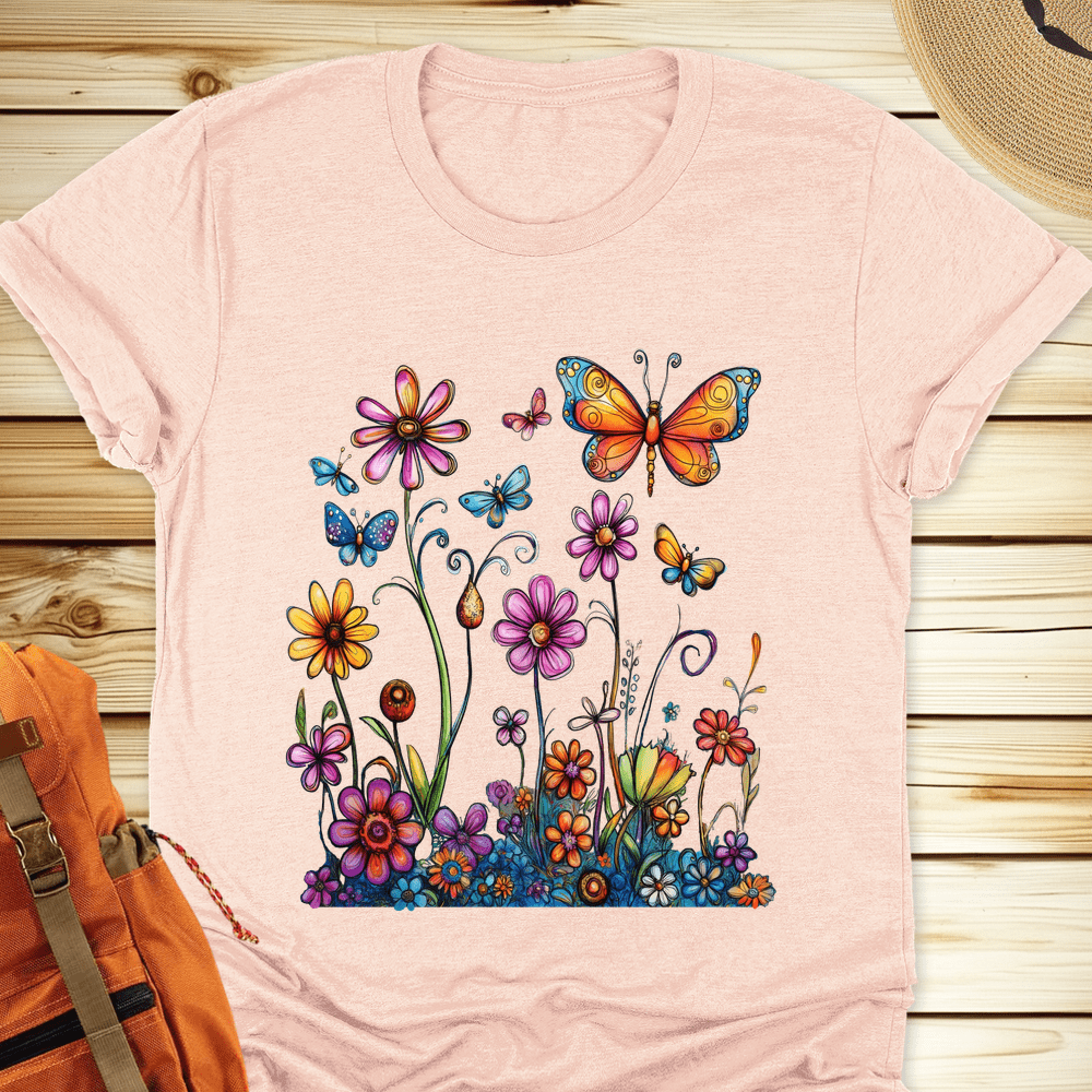 1994 Butterfly Bloom Tshirt - Heather Peach