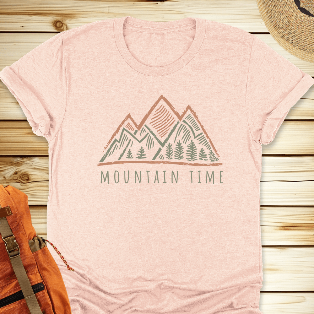 2001 Mountain Time Tshirt - Heather Peach