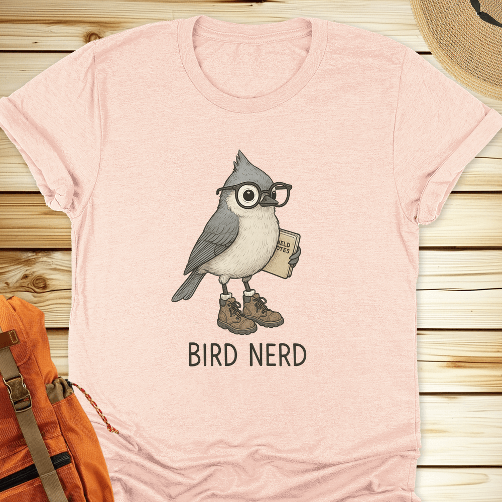 2010 Bird Nerd Tshirt - Heather Peach