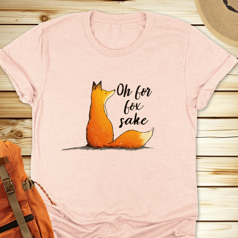 For Fox Sake Tshirt - Heather Peach