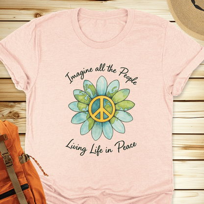 2058 Imagine All The People Tshirt - Heather Peach
