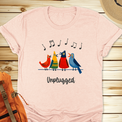 2062 Unplugged Bird Songs Tshirt - Heather Peach