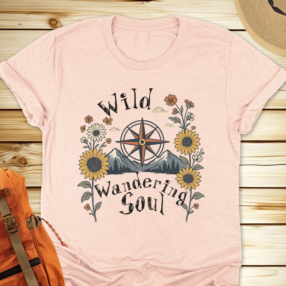 2063 Sunflowers Compass Tshirt - Heather Peach