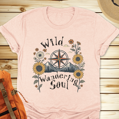 2063 Sunflowers Compass Tshirt - Heather Peach