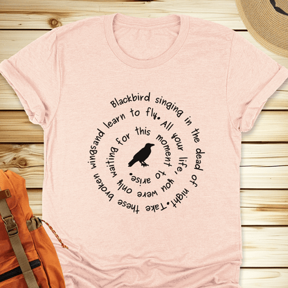 2080 Blackbird Singing Tshirt - Heather Peach