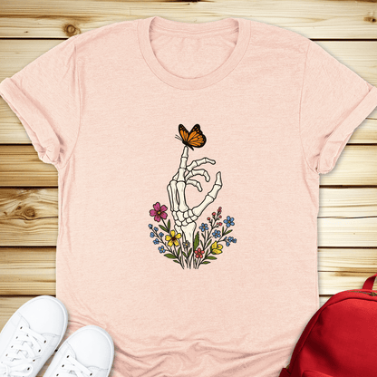 Butterfly Bones Tshirt - Heather Peach