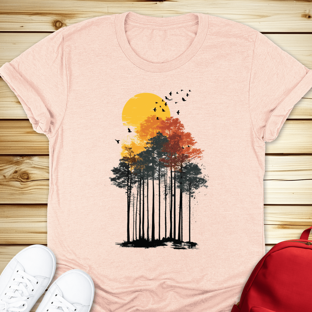 Sunlit Pines Tshirt - Heather Peach