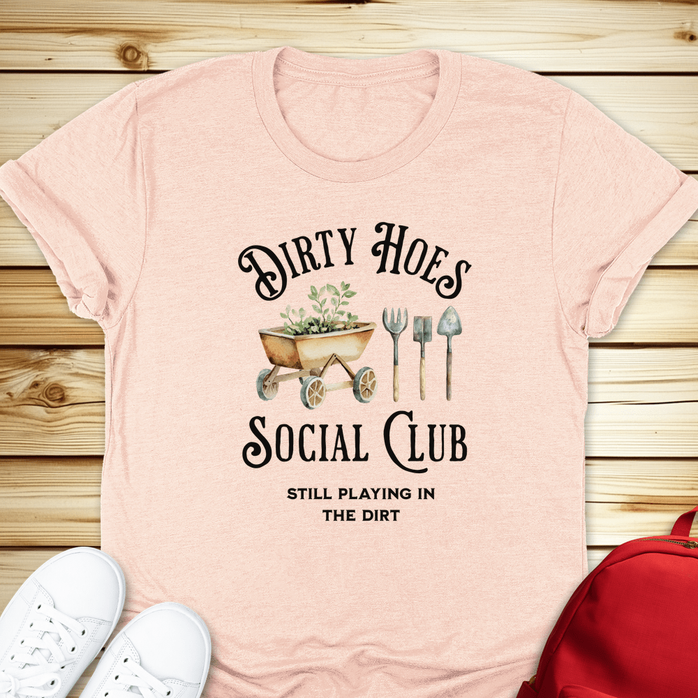 Dirty Hoes Social Club Tshirt - Heather Peach
