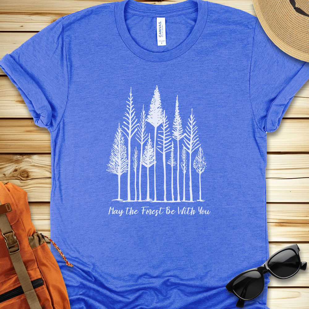 1944 May The Forest Be With You Tshirt - Heather True Royal