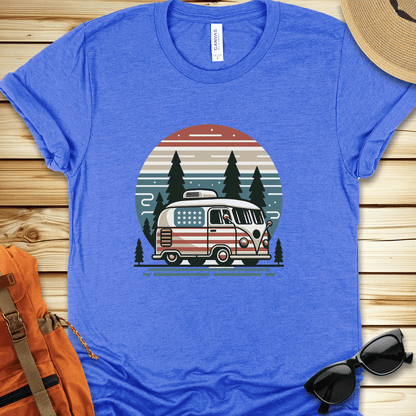 1259 Stars and Stripes Van Tshirt - Heather True Royal