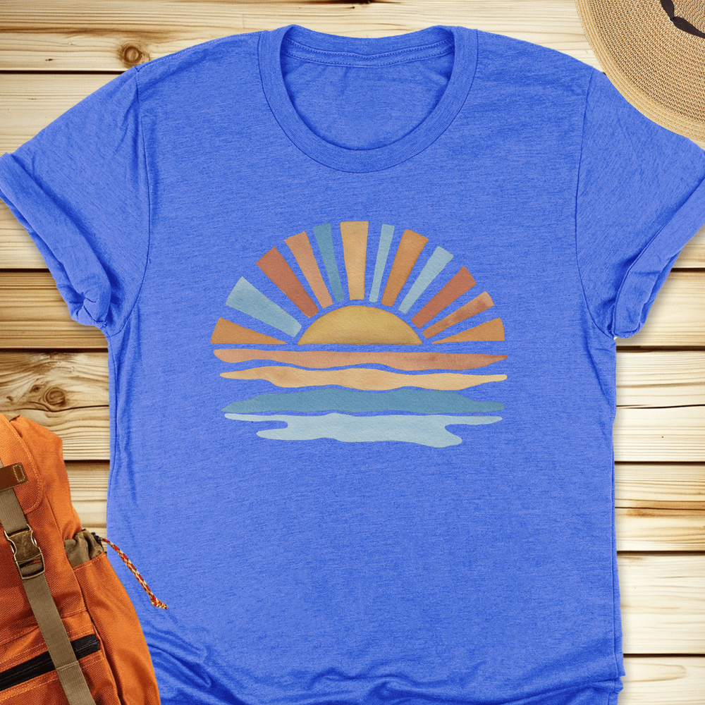 1976 Watercolor Sunshine Tshirt - Heather True Royal
