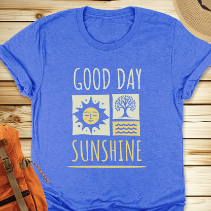 2054 Good Day Sunshine Tshirt - Heather True Royal