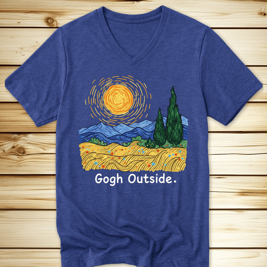 Gogh Outside V-Neck Tshirt - Heather True Royal