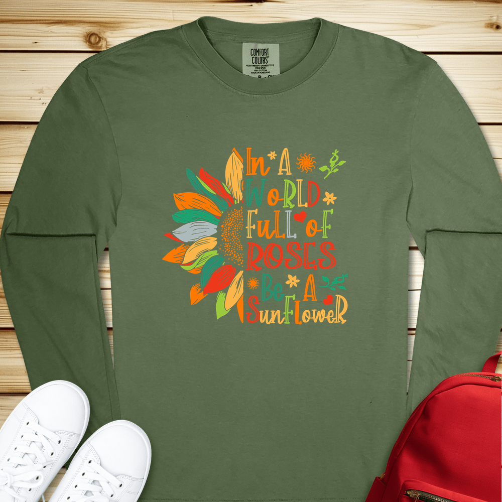 1545 Be A Sunflower Long Sleeve Tshirt - Hemp