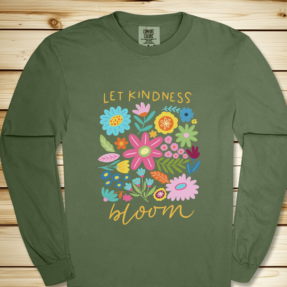 1674 Let Kindness Bloom Long Sleeve Tshirt - Hemp