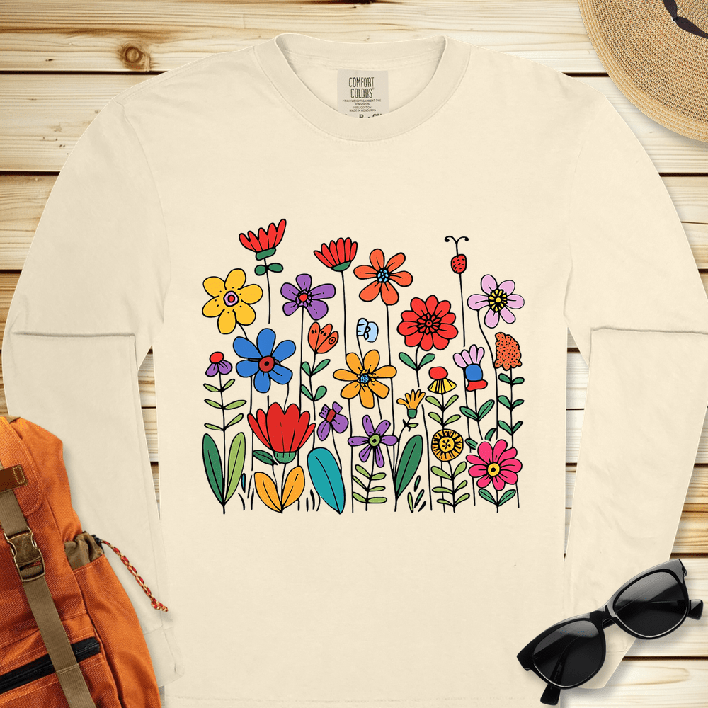 1526 Wildflowers Long Sleeve Tshirt - Ivory