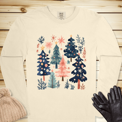 1686 Xmas Tree Long Sleeve Tshirt - Ivory