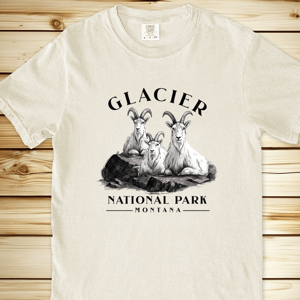 1927 Glacier Nat Park Goat Relaxed Fit Tee - Ivory
