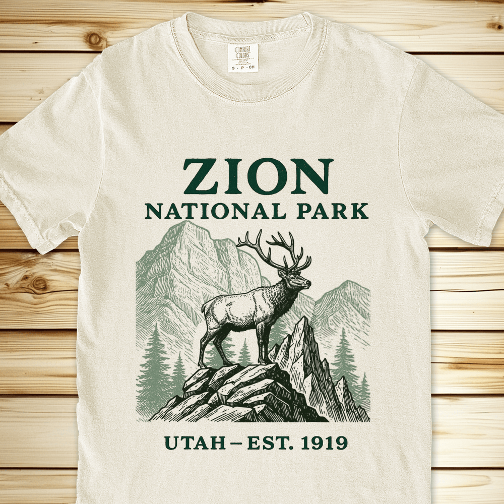 2257b Zion National Park Relaxed Fit Tee - Ivory
