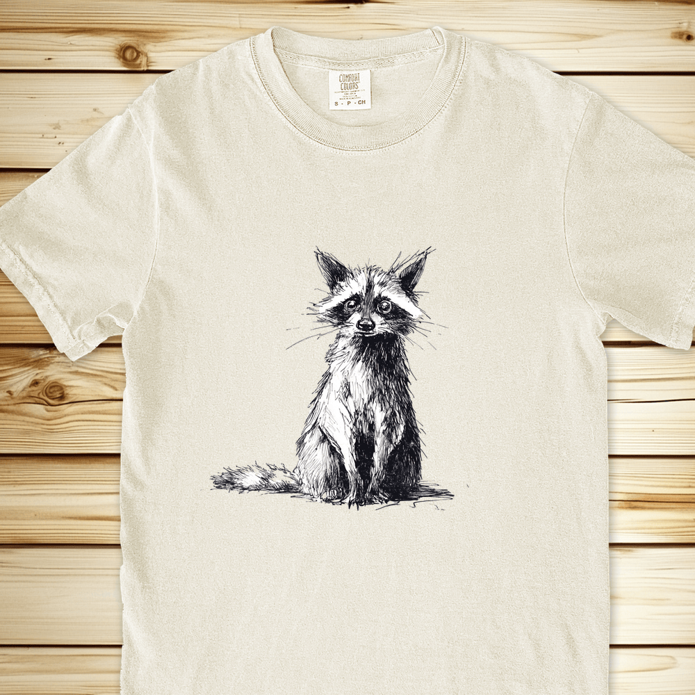 2052 Overthinking Raccoon L Relaxed Fit Tee - Ivory