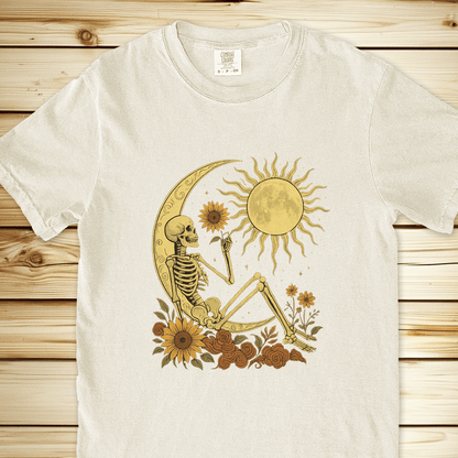 Skeleton Crescent Moon Relaxed Fit Tee - Ivory