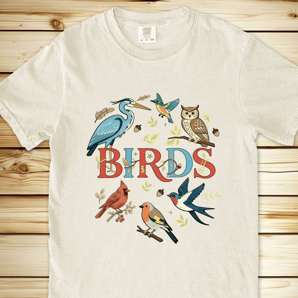 Birds Relaxed Fit Tee - Ivory