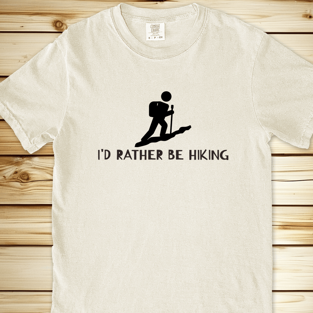 Id Rather Be Hiking Relaxed Fit Tee - Ivory