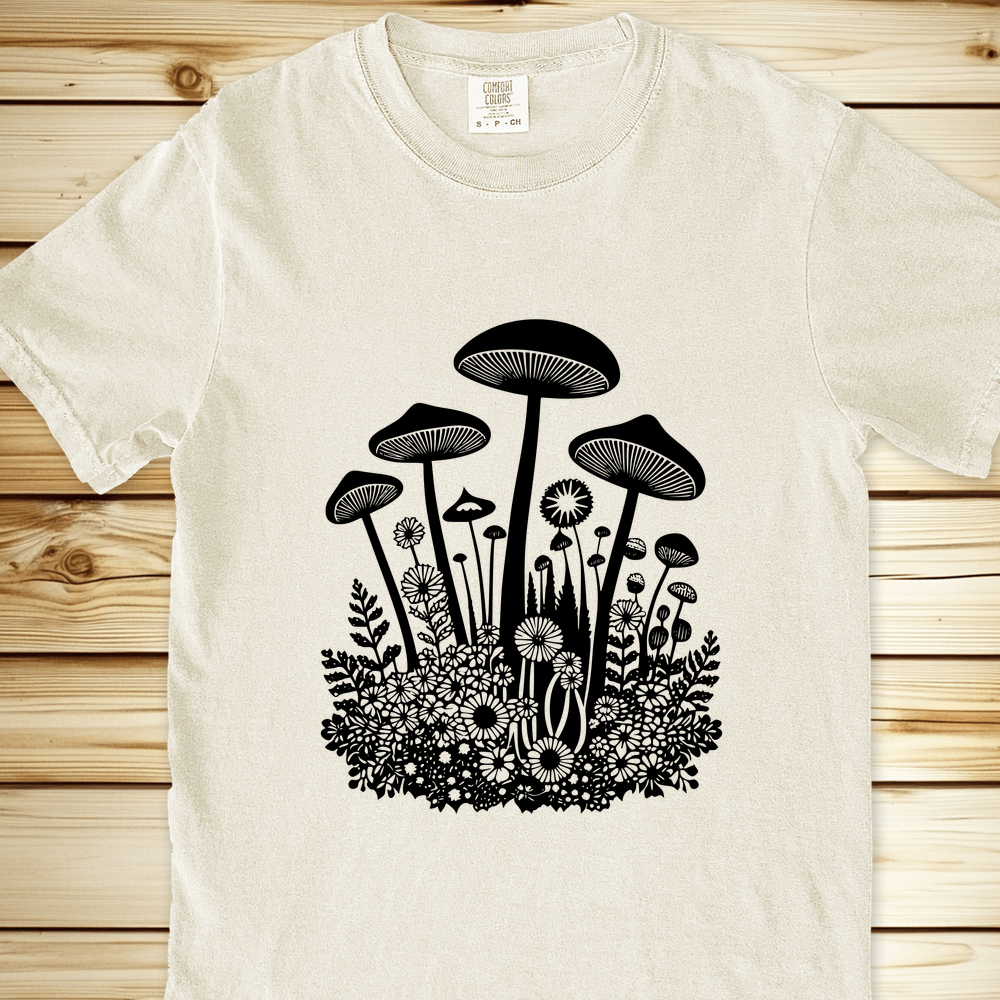 2262 Forest Floor Mushrooms Relaxed Fit Tee - Ivory