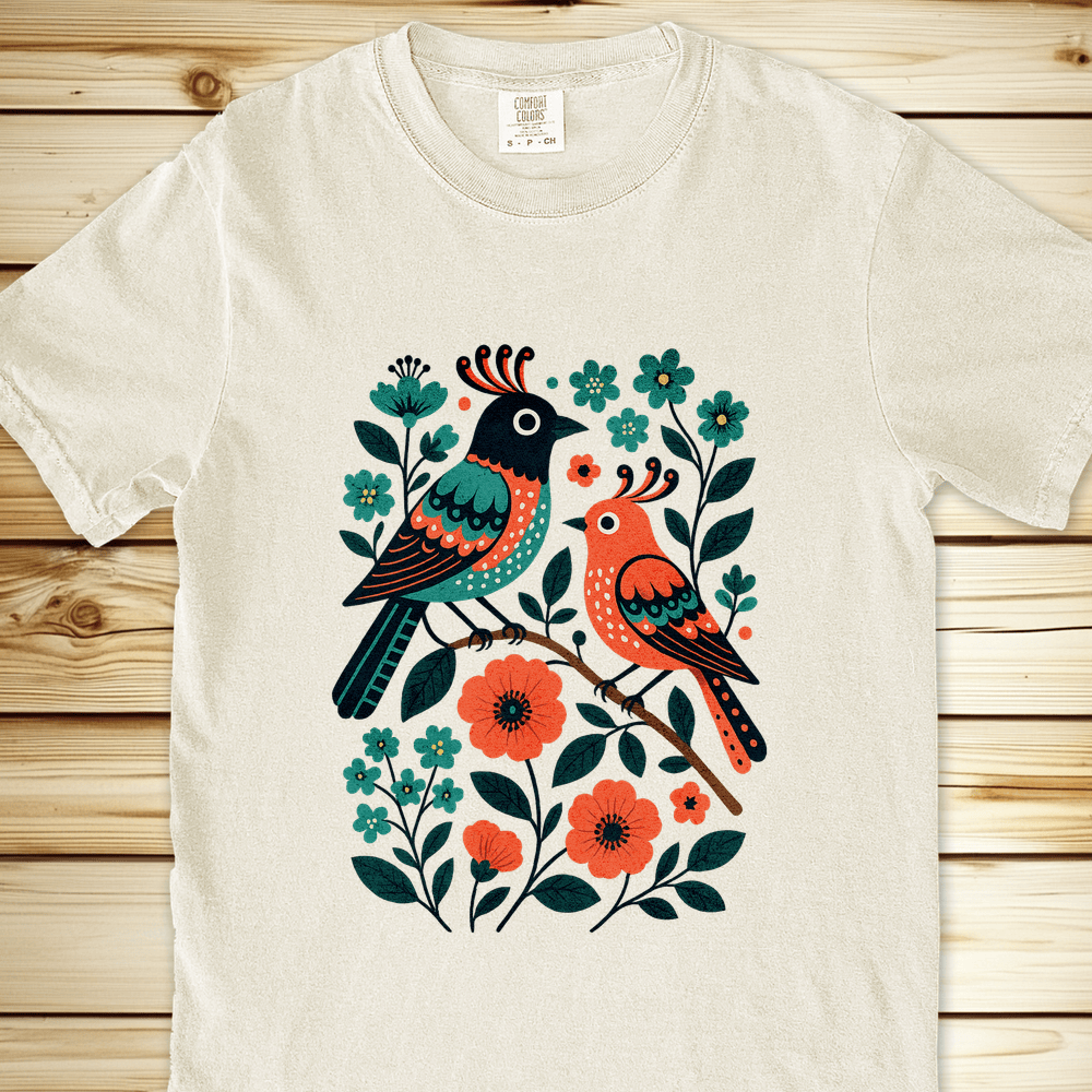 2276 Birds In Bramble - Ivory