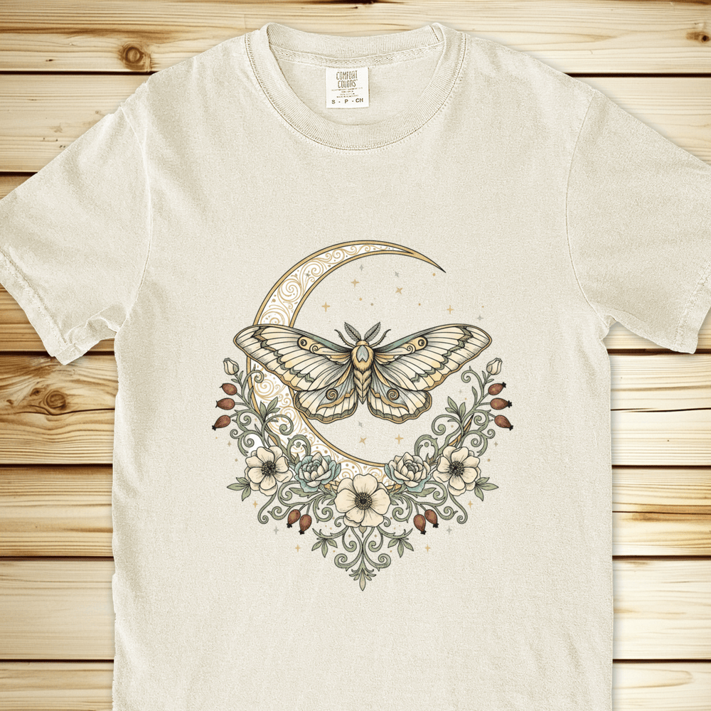 Green Moth Crescent Moon Relaxed Fit Tee - Ivory
