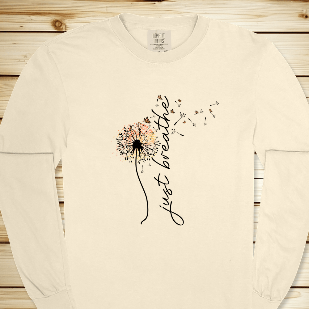 1634 Just Breathe Long Sleeve Tshirt - Ivory