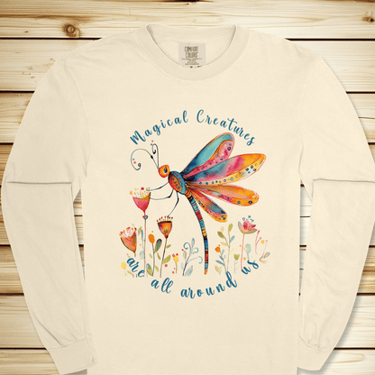 1935 Magical Dragonfly Long Sleeve Tshirt - Ivory